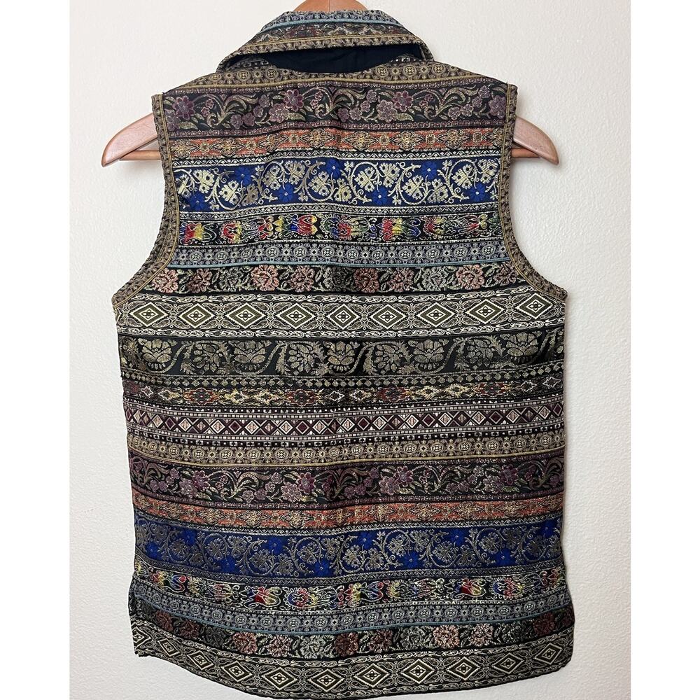 Chico’s Design Embroidered Vest Multicolor Full Zip Women’s Sz 0 (Small) - Picture 3 of 10